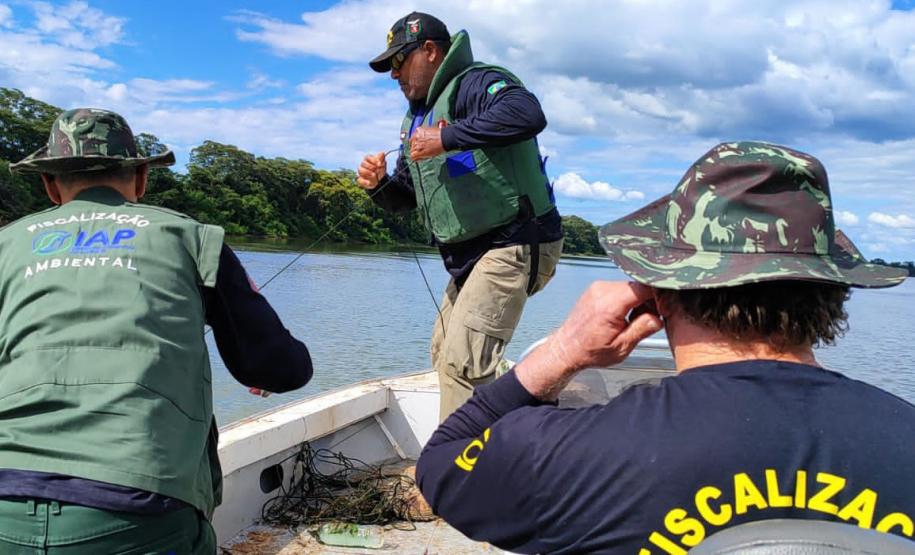 Foto de ação de fiscalização ambiental do IAT