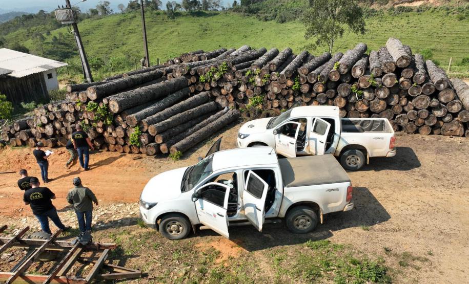Foto de ação de fiscalização ambiental do IAT