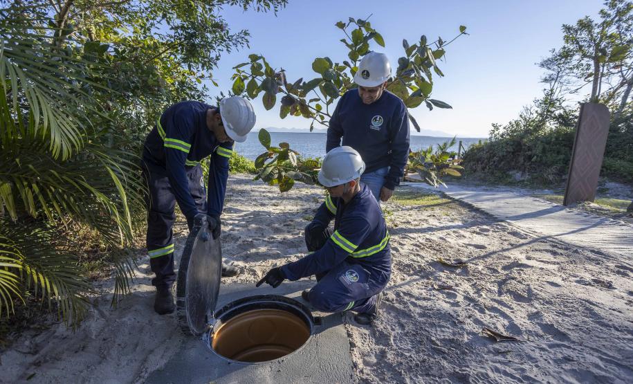 Foto de obras de saneamento
