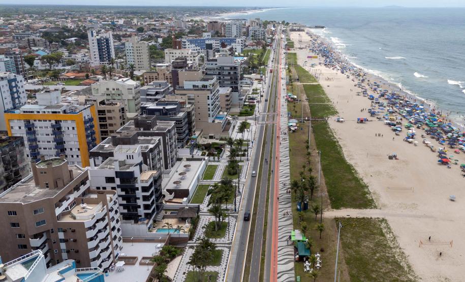Foto aérea do litoral paranaense