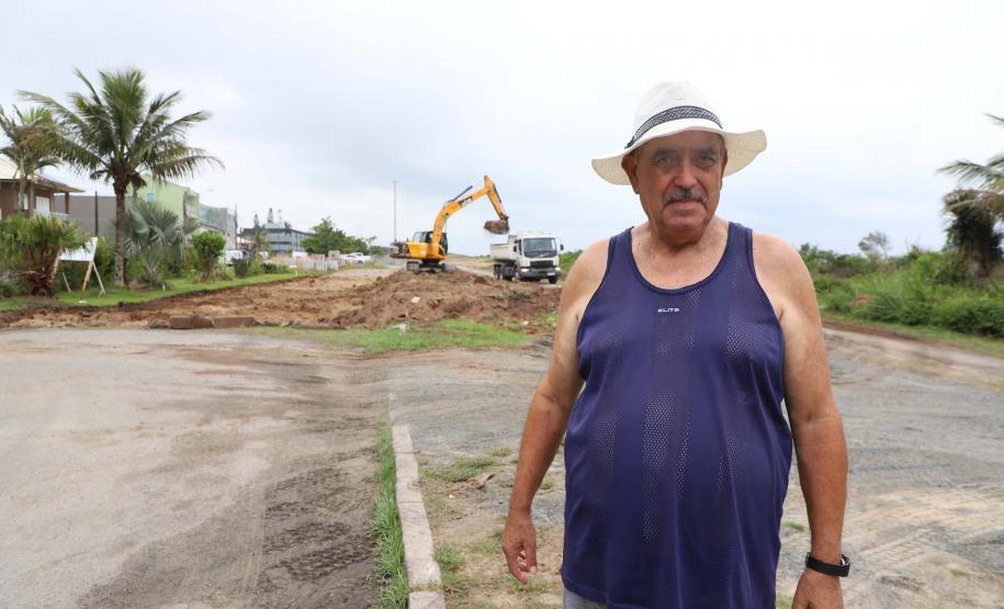 Foto de obras da orla de Pontal do Paraná