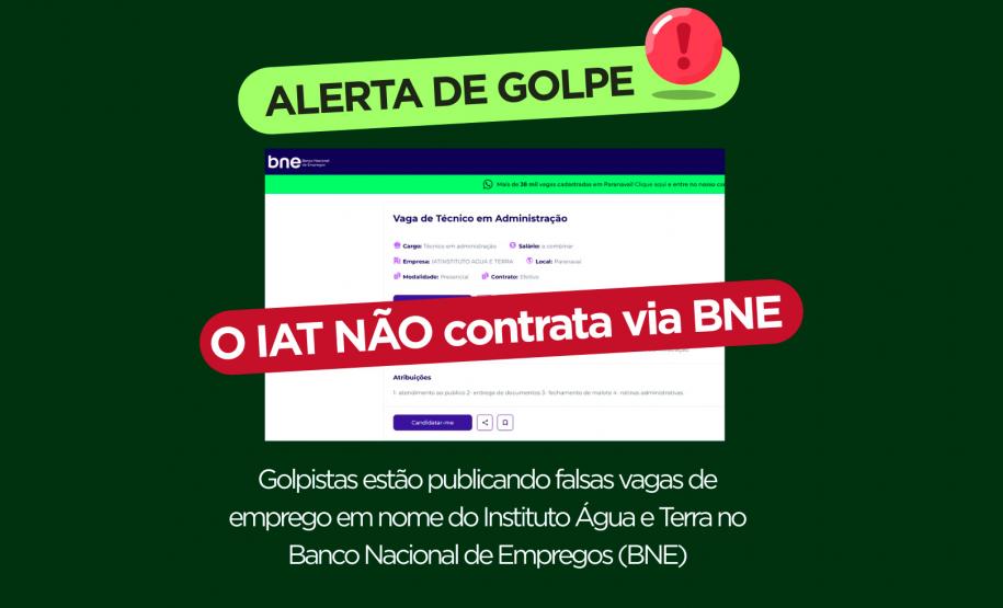 Foto de arte avisando sobre golpe de empregos