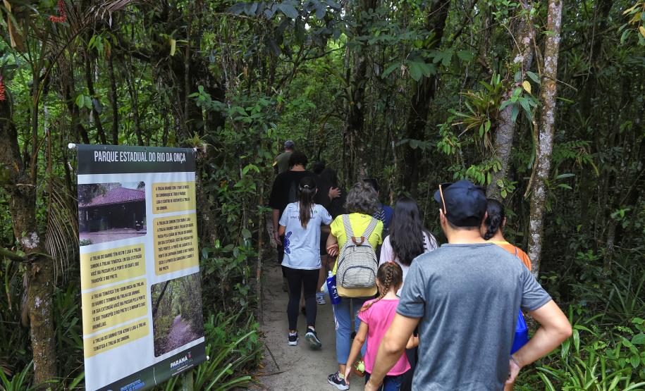 Foto de visitantes no Parque Estadual Rio da Onça