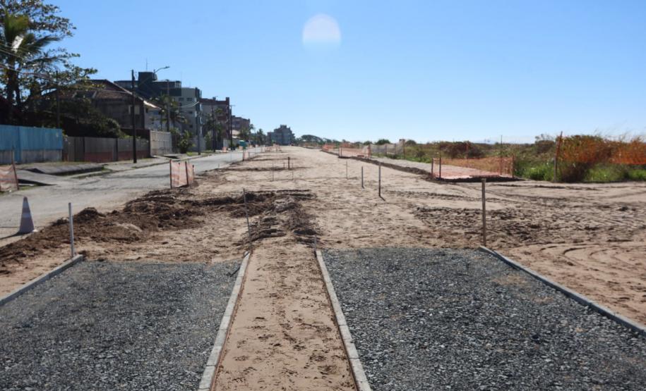 Foto de obras da orla de Pontal do Paraná